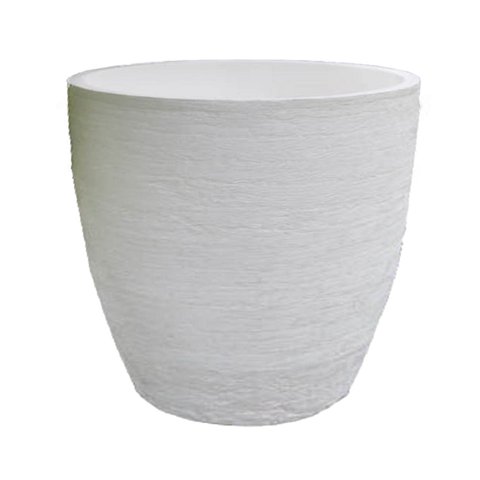 Vaso Planta 30x30 Oval Moderno Polietileno - BRANCO 006