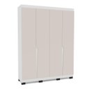 Ver imagem 2 de Roupeiro Solteiro Porto 4 Portas 4 Gavetas 161x214cm Branco/Creme 240824