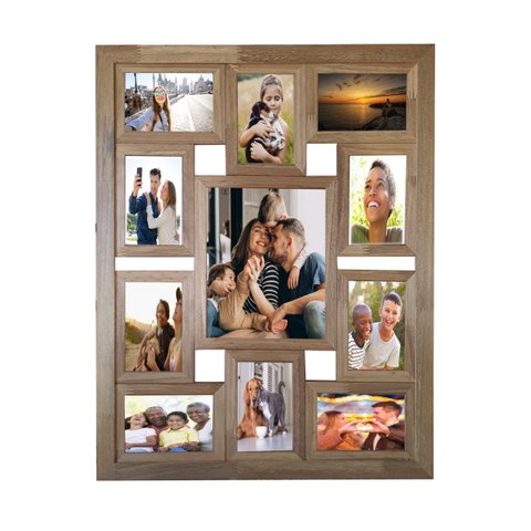 Painel P/ 11 Fotos, 1 20x25 E 10 10x15 Mural,quadro.(Rustico)