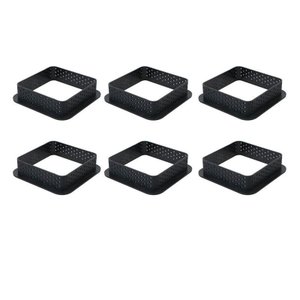 Forma Cortador de Sobremesas Walfos, Anel para Tortas de Frutas em Aço Inoxidável Formato Quadrado