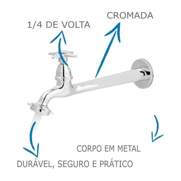 Torneira Cozinha Oliveira 1158 C-23 De Parede Fixa Com Bico - 4