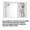 Ver imagem 3 de Espelheira de Banheiro Armário Suspenso com Espelho Cannes com Nicho e Prateleiras - Jm3 Móveis:bran