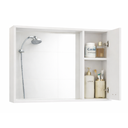 Ver imagem 7 de Espelheira de Banheiro Armário Suspenso com Espelho Cannes com Nicho e Prateleiras - Jm3 Móveis:bran