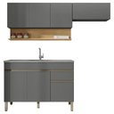 Ver imagem 1 de Cozinha Modulada 3 Pecas Balcao Pia Line Gris Cp Freijo Ktp