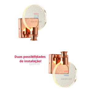 Arandela Led Cristal Vidro Redondo Bolhas Moderna 7w