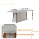 Ver imagem 4 de Mesa de Jantar Diane 180cm Tampo Mdf Vidro 6 Cadeiras Lisboa Moderna Linho Capuccino Off White
