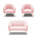 Ver imagem 1 de Kit 01 Namoradeira 02 Lugares E 02 Poltronas Rosa Bebê