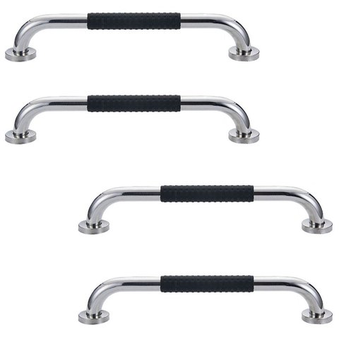 Barra de Apoio Inox 30cm Suporte Antiderrapante Idoso Kit 4 Uni Criança Gestante Cadeirante Escada C