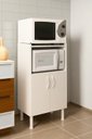 Ver imagem 1 de Mini Torre Multiuso Branca Mdf para Forno Elétrico e Micro-ondas