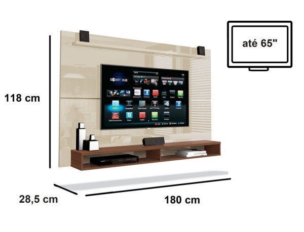Painel TV 65 Polegadas Off White - Maxi | MadeiraMadeira