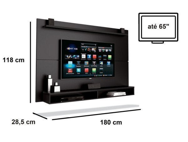 Painel TV 65 Polegadas Preto - Maxi - 2