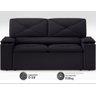 Sofá com Porta Copos Retrátil e Reclinável Pop 1,54m Velosuede Preto - Netsofas - 4