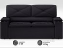 Ver imagem 4 de Sofá com Porta Copos Retrátil e Reclinável Pop 1,54m Velosuede Preto - Netsofas