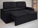 Ver imagem 1 de Sofá com Porta Copos Retrátil e Reclinável Pop 1,54m Velosuede Preto - Netsofas