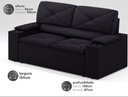 Ver imagem 2 de Sofá com Porta Copos Retrátil e Reclinável Pop 1,54m Velosuede Preto - Netsofas