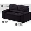 Ver imagem 2 de Sofá com Porta Copos Retrátil e Reclinável Pop 1,54m Velosuede Preto - Netsofas