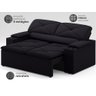 Sofá com Porta Copos Retrátil e Reclinável Pop 1,54m Velosuede Preto - Netsofas - 3