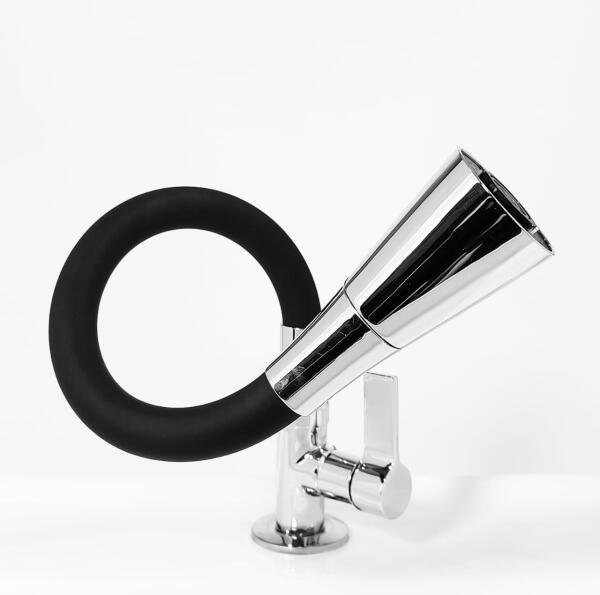 Torneira Cozinha Mesa Gourmet Preta Cone Cromo 1/4 Volta C70 - 1