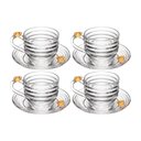 Ver imagem 1 de Jogo 4 Xícarasde Chá com Pires Little Bee Abelha Colmeia Mel Cristal Ecológico 200ml Lyor