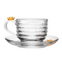 Ver imagem 2 de Jogo 4 Xícarasde Chá com Pires Little Bee Abelha Colmeia Mel Cristal Ecológico 200ml Lyor