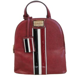 Mochila Poliuretano Chic Com Listras Chenson Bordô - 2