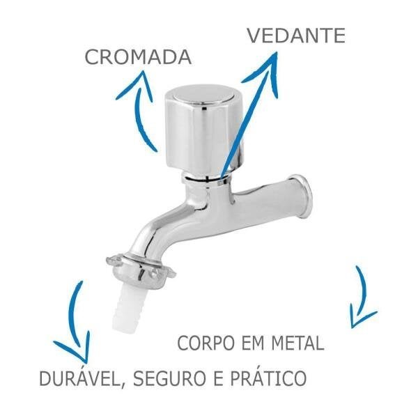 Torneira Tanque Jardim Oliveira 1130 1/2 X 3/4 C-40 Em Metal - 4
