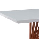 Ver imagem 6 de Mesa Jantar Base Madeira Maciça Retangular 180 cm 6 Lugares Tampo com Vidro Mesa Moderna Madeira