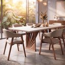 Ver imagem 3 de Mesa Jantar Base Madeira Maciça Retangular 180 cm 6 Lugares Tampo com Vidro Mesa Moderna Madeira