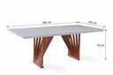 Ver imagem 2 de Mesa Jantar Base Madeira Maciça Retangular 180 cm 6 Lugares Tampo com Vidro Mesa Moderna Madeira