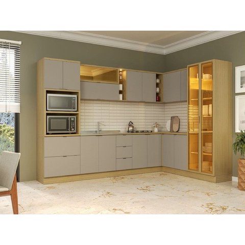 Cozinha Modulada Completa 10 Peças Ellite Yescasa Amarelo/Canary/Avela
