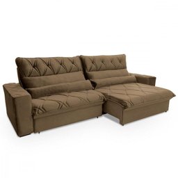 Sofá 3 Lugares Retrátil e Reclinável Hellen Atrative Platinum Tabaco - 2