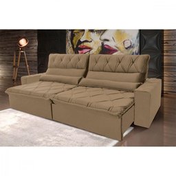 Sofá 3 Lugares Retrátil e Reclinável Hellen Atrative Platinum Tabaco - 1