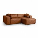 Ver imagem 2 de Conjunto Sofá 260cm e Puff 100cm Baobá CabeCasa MadeiraOriginals Cobre Courino Coffe