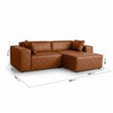 Ver imagem 3 de Conjunto Sofá 260cm e Puff 100cm Baobá CabeCasa MadeiraOriginals Cobre Courino Coffe