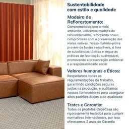 Conjunto Sofá 260cm e Puff 100cm Baobá CabeCasa MadeiraOriginals Cobre Courino Coffe - 14 Conjunto Sofá 260cm e Puff 100cm Baobá CabeCasa MadeiraOriginals Cobre Courino Coffe - 14