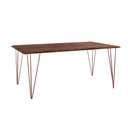 Ver imagem 3 de Conjunto De Mesa Eames Clips De Ferro Cobre Tampo Amêndoa 135x75 6 Cadeiras Cobre Assento Preto
