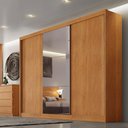 Ver imagem 4 de Guarda Roupa Casal Sonetto 3 Portas com Espelho 6 Gavetas Cinamomo - Novo Horizonte