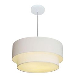 Lustre Duplo Cilíndrico Md-4351 50x40cm Branco Bivolt - 1