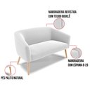 Ver imagem 5 de Sofá Namoradeira Stella Bouclê Off White Pés Palito Natural - D'Rossi