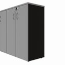 Ver imagem 4 de Armário Médio para Escritório 1,60 m com 4 Portas, Chave e 3 Prateleiras F5 Office Cor:Cinza
