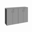 Ver imagem 2 de Armário Médio para Escritório 1,60 m com 4 Portas, Chave e 3 Prateleiras F5 Office Cor:Cinza