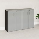 Ver mais imagens de Armário Médio para Escritório 1,60 m com 4 Portas, Chave e 3 Prateleiras F5 Office Cor:Cinza