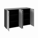 Ver imagem 7 de Armário Médio para Escritório 1,60 m com 4 Portas, Chave e 3 Prateleiras F5 Office Cor:Cinza