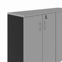 Ver imagem 5 de Armário Médio para Escritório 1,60 m com 4 Portas, Chave e 3 Prateleiras F5 Office Cor:Cinza