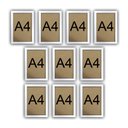 Ver imagem 1 de Kit 10 Molduras Quadro Certificado Diploma A4 Com Fundo MDF - Moldura Branca