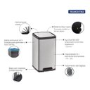 Ver imagem 4 de Lixeira Octos Inox Balde Removível e Pedal 15l Tramontina