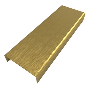 Perfil Listelo "u", Aço Inox 304, Escovado, Dourado - 9 X 30 X 9 X 2000 Mm