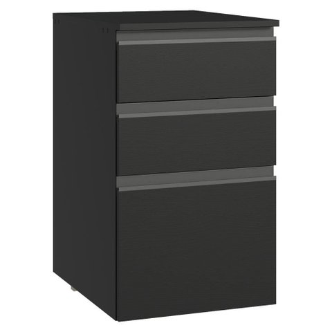 Balcão de Cozinha 40 Cm 3 Gavetas Suspenso Preto Nice Madesa Preto