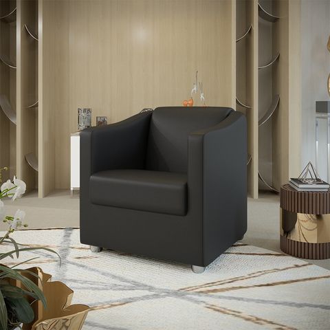 Poltrona Decorativa Mariana Corino Preto Dal Poz Estofados
