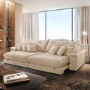 Ver imagem 1 de Sofá Ágata Linho Dois Módulos de 80 Cm B25 Meu Sofá Online A294 Linho Creme